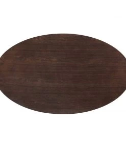 Modway Lippa 60" Oval Wood Dining Table Rose Cherry Walnut