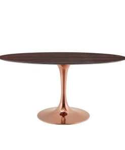 Modway Lippa 60" Oval Wood Dining Table Rose Cherry Walnut