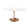 Modway Lippa 60" Oval Wood Top Dining Table Rose White Dining Tables