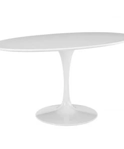 Modway Lippa 60" Oval Wood Top Dining Table White