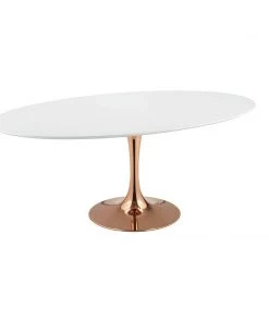 Modway Dining Tables Lippa 78" Oval Wood Dining Table Rose White