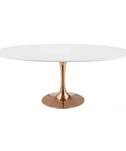 Modway Dining Tables Lippa 78" Oval Wood Dining Table Rose White