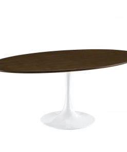 Modway Lippa 78" Oval Wood Dining Table Walnut Dining Tables