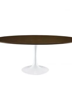 Modway Lippa 78" Oval Wood Dining Table Walnut Dining Tables