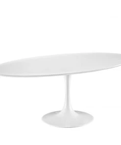 Modway Lippa 78" Oval Wood Top Dining Table White Dining Tables
