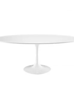 Modway Lippa 78" Oval Wood Top Dining Table White Dining Tables