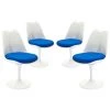 Modway Lippa Dining Side Chair Fabric Set Of 4 Blue Dining Chairs