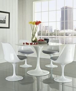 Modway Dining Chairs Lippa Dining Side Chair Fabric Set Of 4 Gray