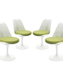Modway Dining Chairs Lippa Dining Side Chair Fabric Set Of 4 Green