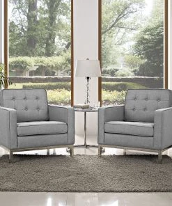Modway Loft Armchairs Upholstered Fabric Set Of 2 Light Gray 10 Modway Loft Armchairs Upholstered Fabric Set Of 2 Light Gray