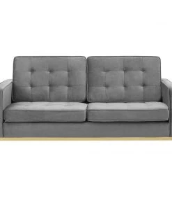 Modway Loft Gold Stainless Steel Leg Performance Velvet Loveseat Gold Gray