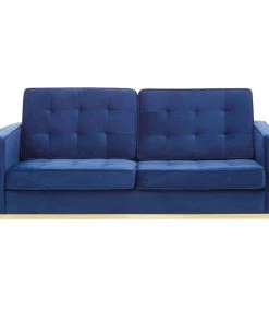 Modway Loveseats Loft Gold Stainless Steel Leg Performance Velvet Loveseat Gold Navy