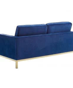Modway Loft Gold Stainless Steel Leg Performance Velvet Sofa And Loveseat Set Gold Navy Living Room Sets