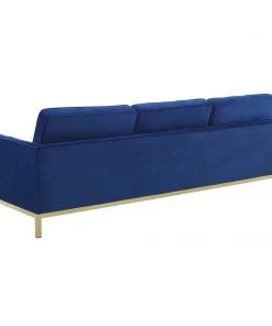 Modway Loft Gold Stainless Steel Leg Performance Velvet Sofa And Loveseat Set Gold Navy Living Room Sets