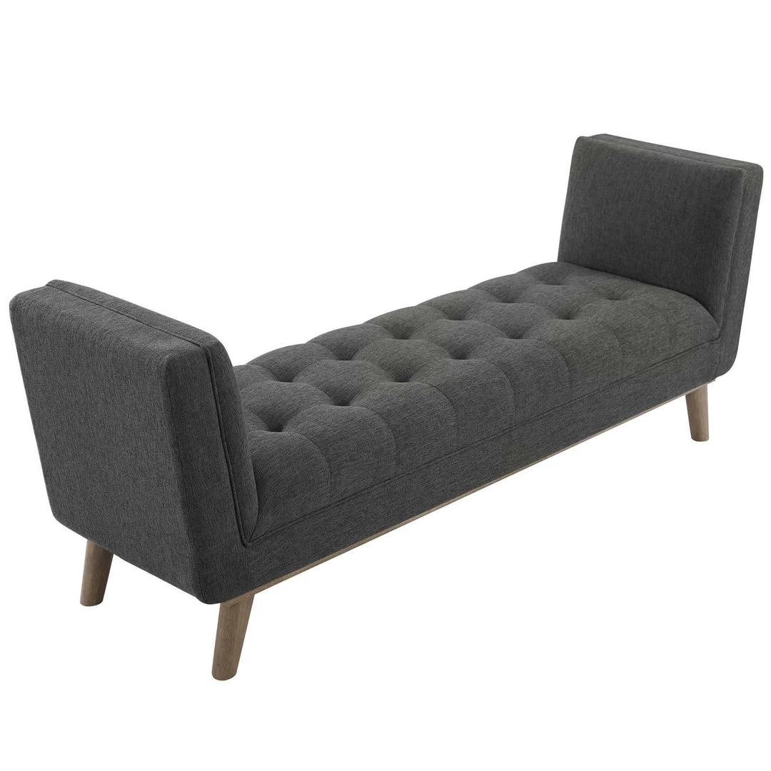 Modway Accent Benches Loft Leather Bench Black 2 Modway Accent Benches Loft Leather Bench Black
