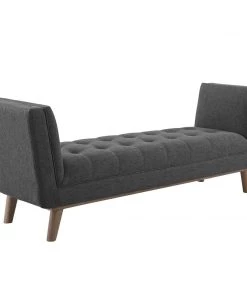 Modway Accent Benches Loft Leather Bench Black