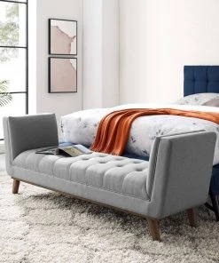 Modway Loft Leather Bench Cream White 14 Modway Loft Leather Bench Cream White