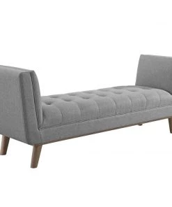 Modway Loft Leather Bench Cream White