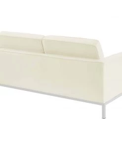 Modway Loveseats Loft Leather Loveseat Cream White