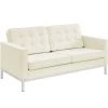 Modway Loveseats Loft Leather Loveseat Cream White