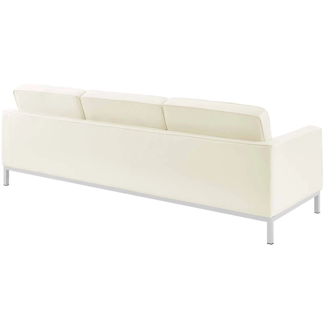 Modway Loft Leather Sofa Cream White 2 Modway Loft Leather Sofa Cream White