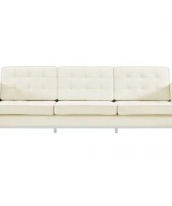 Modway Loft Leather Sofa Cream White 7 Modway Loft Leather Sofa Cream White