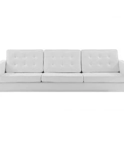 Modway SOFAS Loft Tufted Upholstered Faux Leather Sofa Silver White 7 Modway SOFAS Loft Tufted Upholstered Faux Leather Sofa Silver White