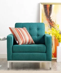 Modway Loft Upholstered Fabric Armchair Teal 10 Modway Loft Upholstered Fabric Armchair Teal