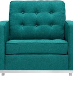 Modway Loft Upholstered Fabric Armchair Teal 9 Modway Loft Upholstered Fabric Armchair Teal