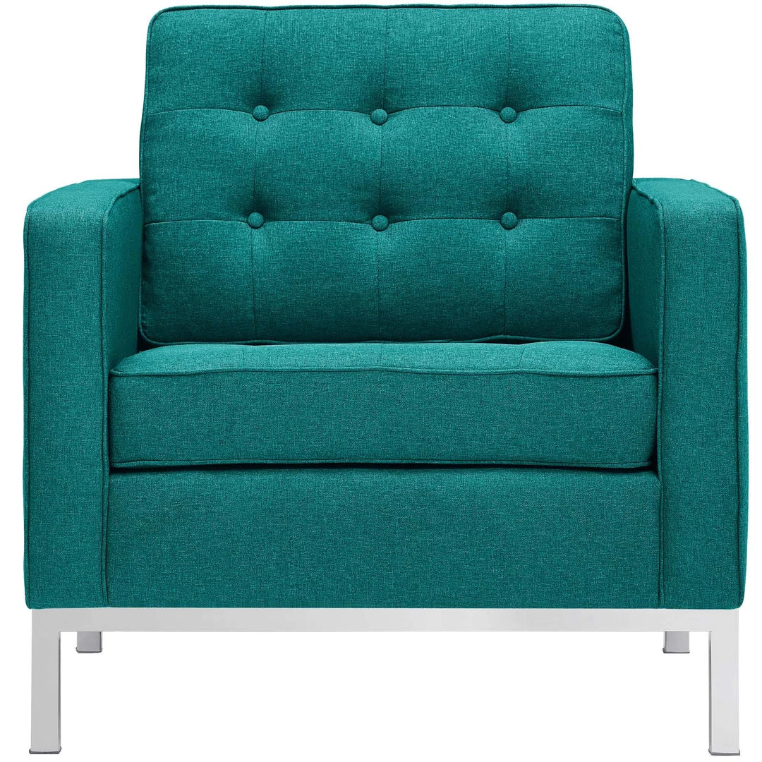 Modway Loft Upholstered Fabric Armchair Teal 4 Modway Loft Upholstered Fabric Armchair Teal