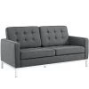 Modway Loft Upholstered Fabric Loveseat Gray Loveseats