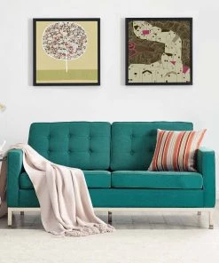Modway Loveseats Loft Upholstered Fabric Loveseat Teal
