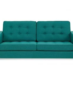 Modway Loveseats Loft Upholstered Fabric Loveseat Teal