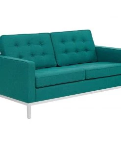 Modway Loveseats Loft Upholstered Fabric Loveseat Teal