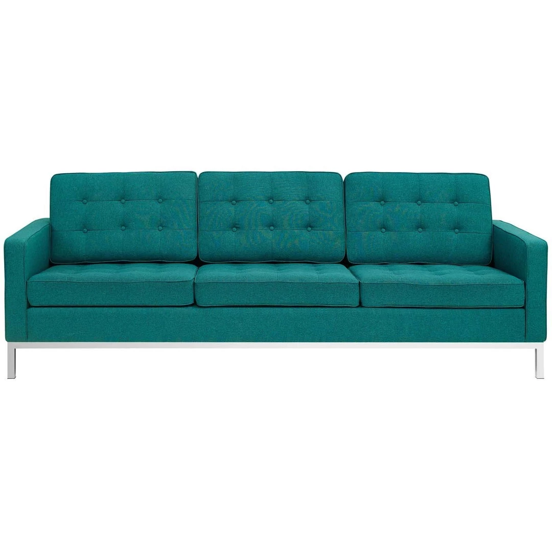 Modway Loft Upholstered Fabric Sofa Teal SOFAS 1 Modway Loft Upholstered Fabric Sofa Teal SOFAS