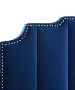 Modway Beds Lucille Queen Performance Velvet Platform Bed Navy