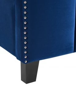 Modway Beds Lucille Queen Performance Velvet Platform Bed Navy