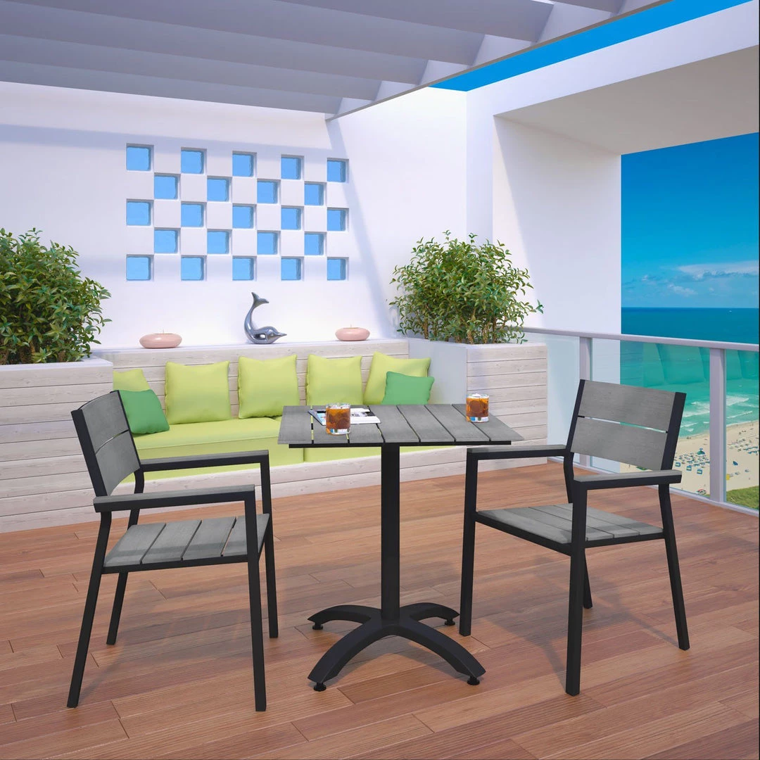 Modway Maine 3 Piece Modern Patio Dining Set Outdoor Dining Sets 7 Modway Maine 3 Piece Modern Patio Dining Set Outdoor Dining Sets