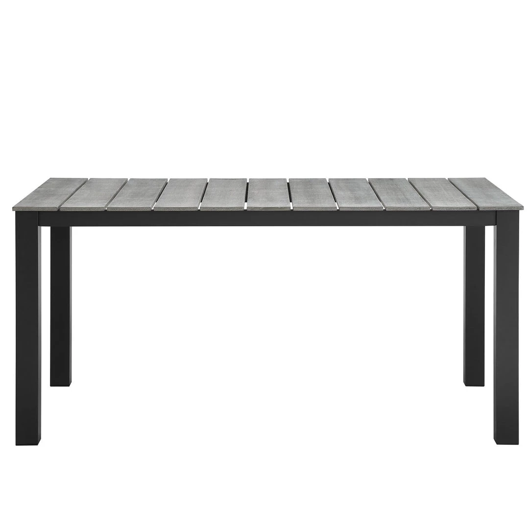 Modway Maine 63" Outdoor Patio Dining Table Brown Gray 2 Modway Maine 63" Outdoor Patio Dining Table Brown Gray