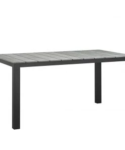 Modway Maine 63" Outdoor Patio Dining Table Brown Gray