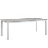 Modway Maine 80" Outdoor Patio Dining Table White Light Gray Outdoor Tables