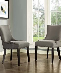Modway Dining Chairs Mar Dining Side Chair Fabric Set Of 2 Granite
