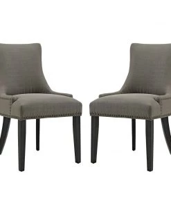 Modway Dining Chairs Mar Dining Side Chair Fabric Set Of 2 Granite
