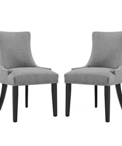 Modway Dining Chairs Mar Dining Side Chair Fabric Set Of 2 Light Gray