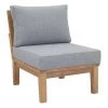 Modway Marina Armless Outdoor Patio Teak Sofa Natural Gray Outdoor Sectional
