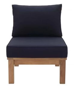 Modway Marina Armless Outdoor Patio Teak Sofa Natural Navy 11 Modway Marina Armless Outdoor Patio Teak Sofa Natural Navy