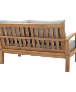 Modway Outdoor Loveseats Marina Outdoor Patio Teak Loveseat Natural Gray