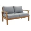 Modway Outdoor Loveseats Marina Outdoor Patio Teak Loveseat Natural Gray