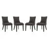 Modway Marquis Dining Chair Fabric Set Of 4 Brown Dining Chairs