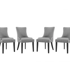 Modway Dining Chairs Marquis Dining Chair Fabric Set Of 4 Light Gray